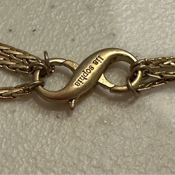 Lia Sophia Necklace gold tone triple strand chain w/ InfinitMe clasp - Picture 9 of 11
